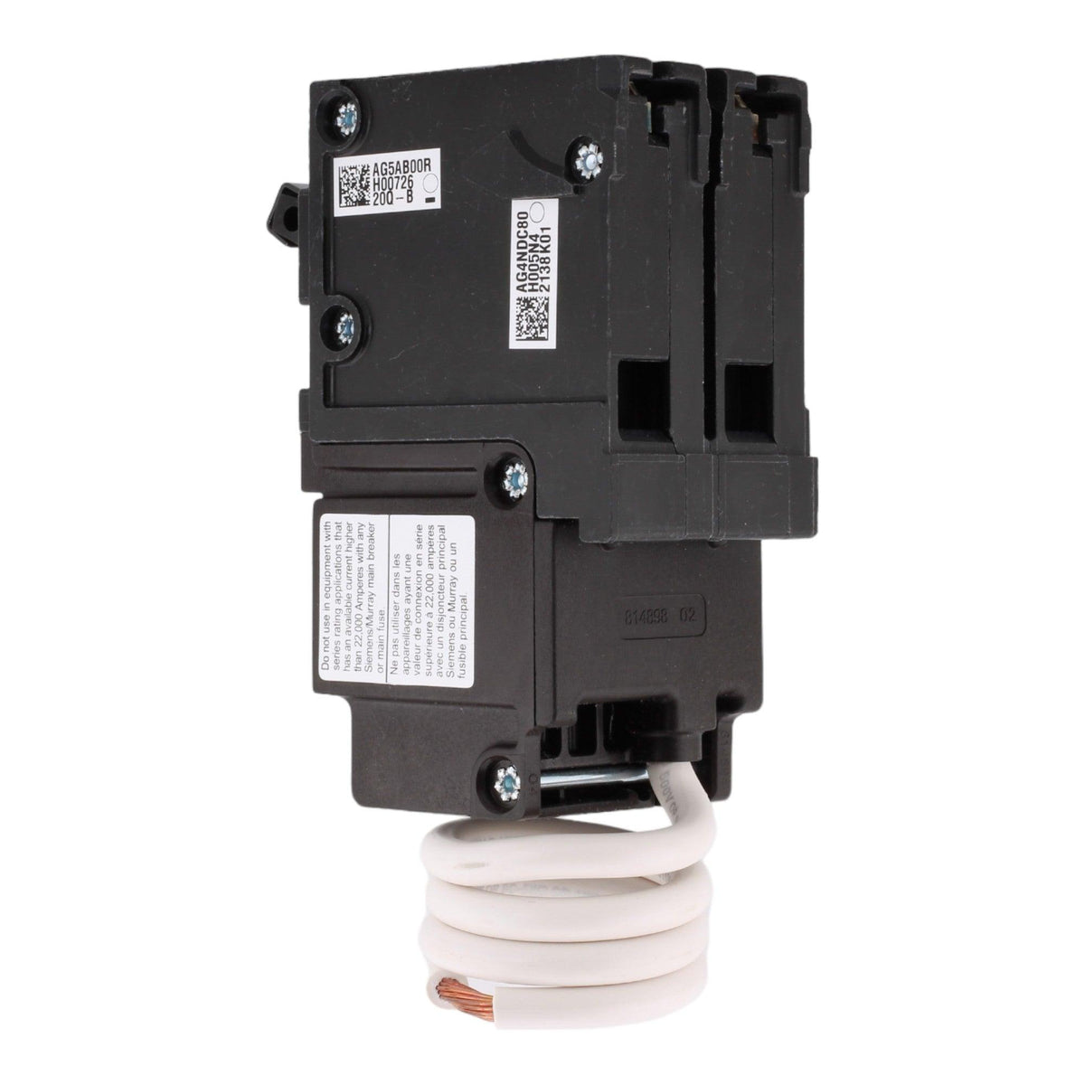 Siemens QF220A 20 Amps 120/240 Volts Double Pole Ground Fault Circuit Breaker (GFCI), Pigtail Neutral for QP Panels - Image 5