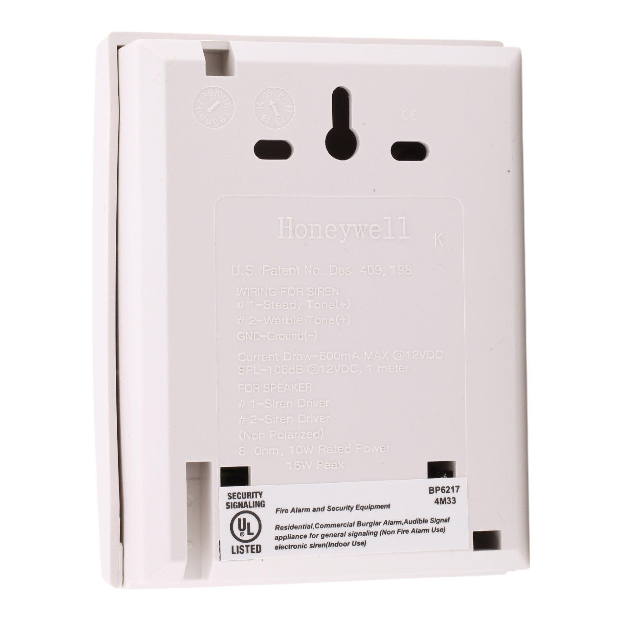 HONEYWELL WAVE2 Two-Tone Indoor Siren 106dB White Security Alarm - Image 4