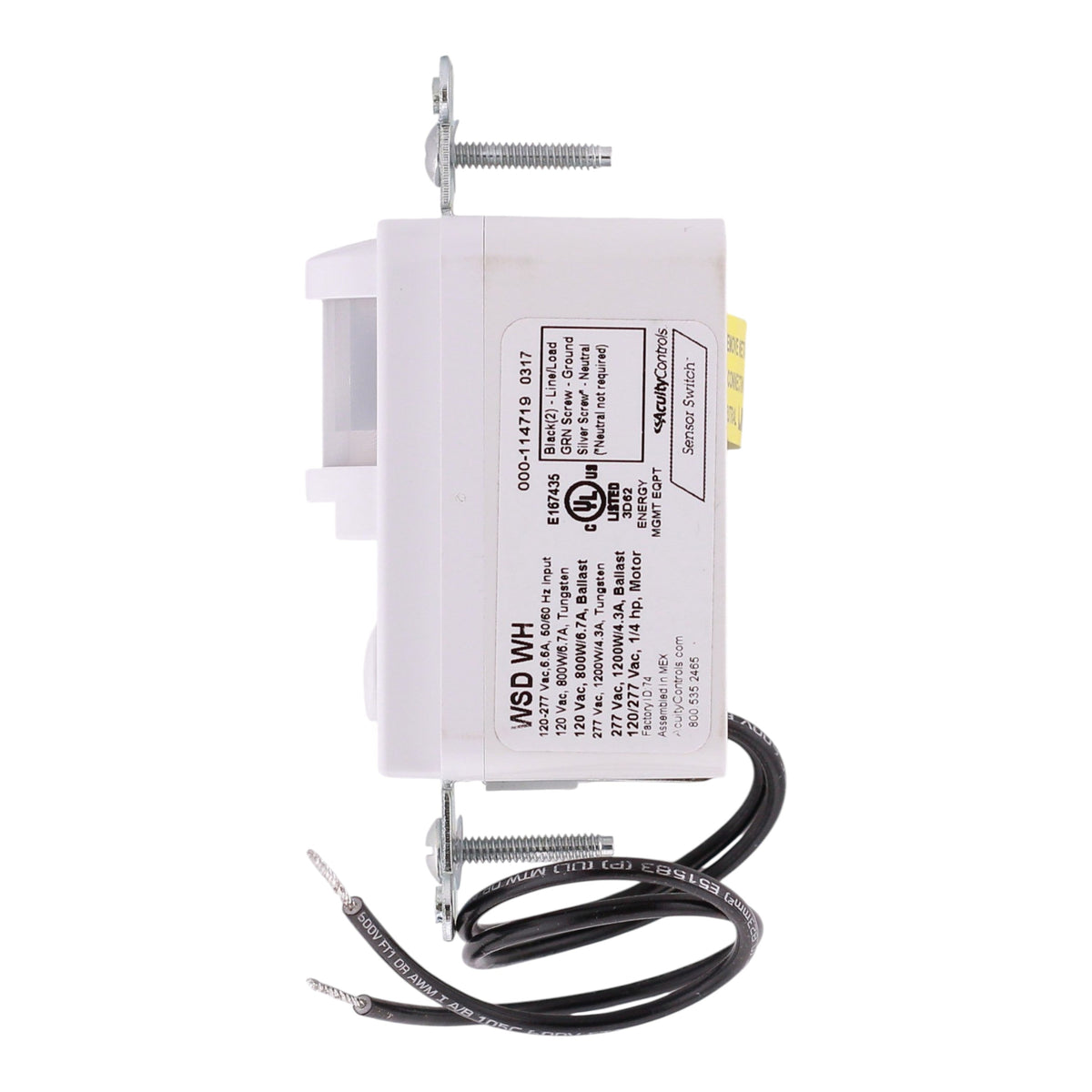 Sensor Switch, WSDWH, 120/277V, PIR Wall Switch Sensor, White - Image 8