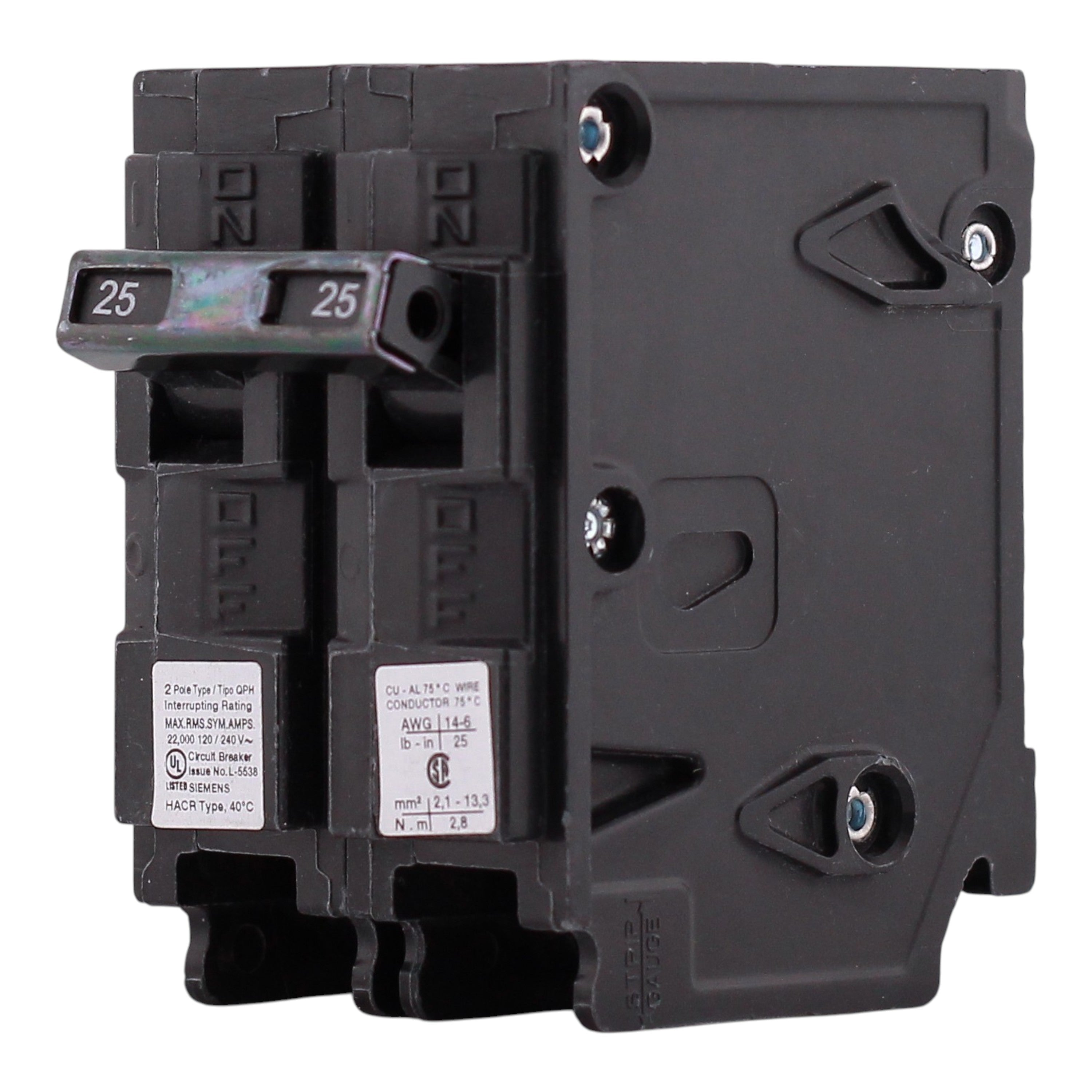 Siemens QP, Q225H, 25A, 2P, 120/240V, 22kAIC, Thermal Magnetic, Circuit Breaker - Image 4