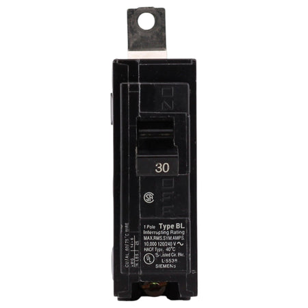 Siemens BL, B130, 30A, 1P, 120/240V, Thermal Magnetic, Bolt-On, Circuit Breaker - Image 2