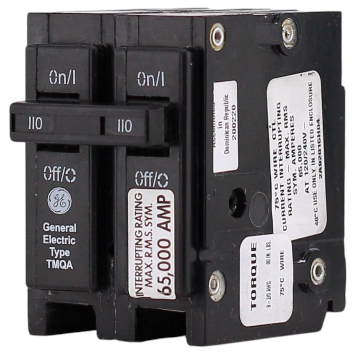 ABB Q-Line, TMQA2110, 110A, 2P, 120/240V, 65kA, Main Breaker, Thermal Magnetic, Circuit Breaker - Image 4