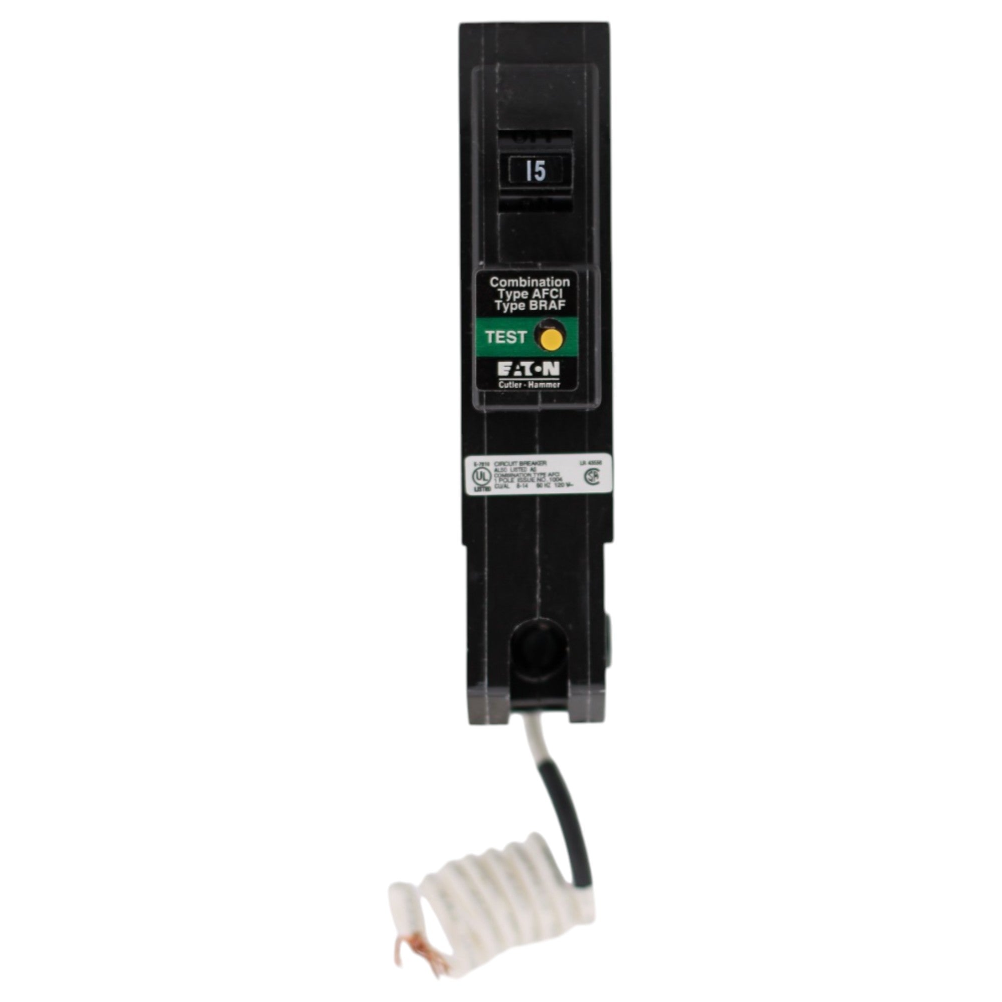 Eaton BR, BR115CAFA, 15A, 1P, 120/240V, AFCI, Pigtail Neutral, Circuit Breaker - Image 6