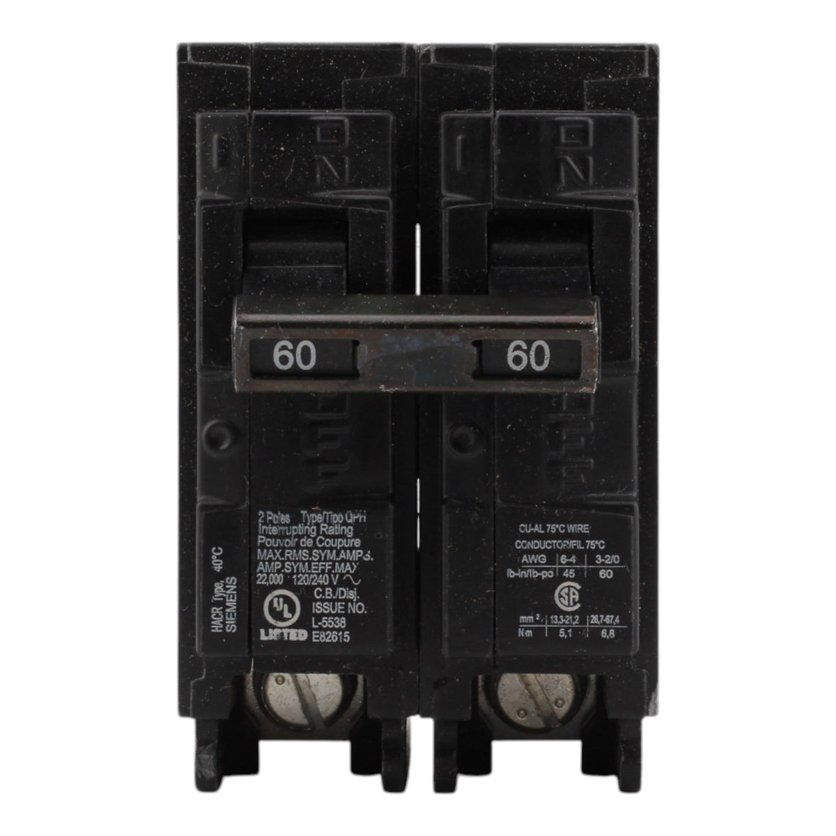 Siemens Q260H 60A 2P 120/240V Circuit Breaker - Image 2