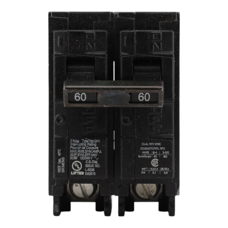 Siemens Q260H 60A 2P 120/240V Circuit Breaker - Image 2