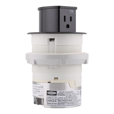 Hubbell Wiring, RCT200BK, 15 Amps, 125 Volts, 2-Pole, Kitchen Counter Receptacle, Surface Mount, Tamper Resistant, Black - Image 2