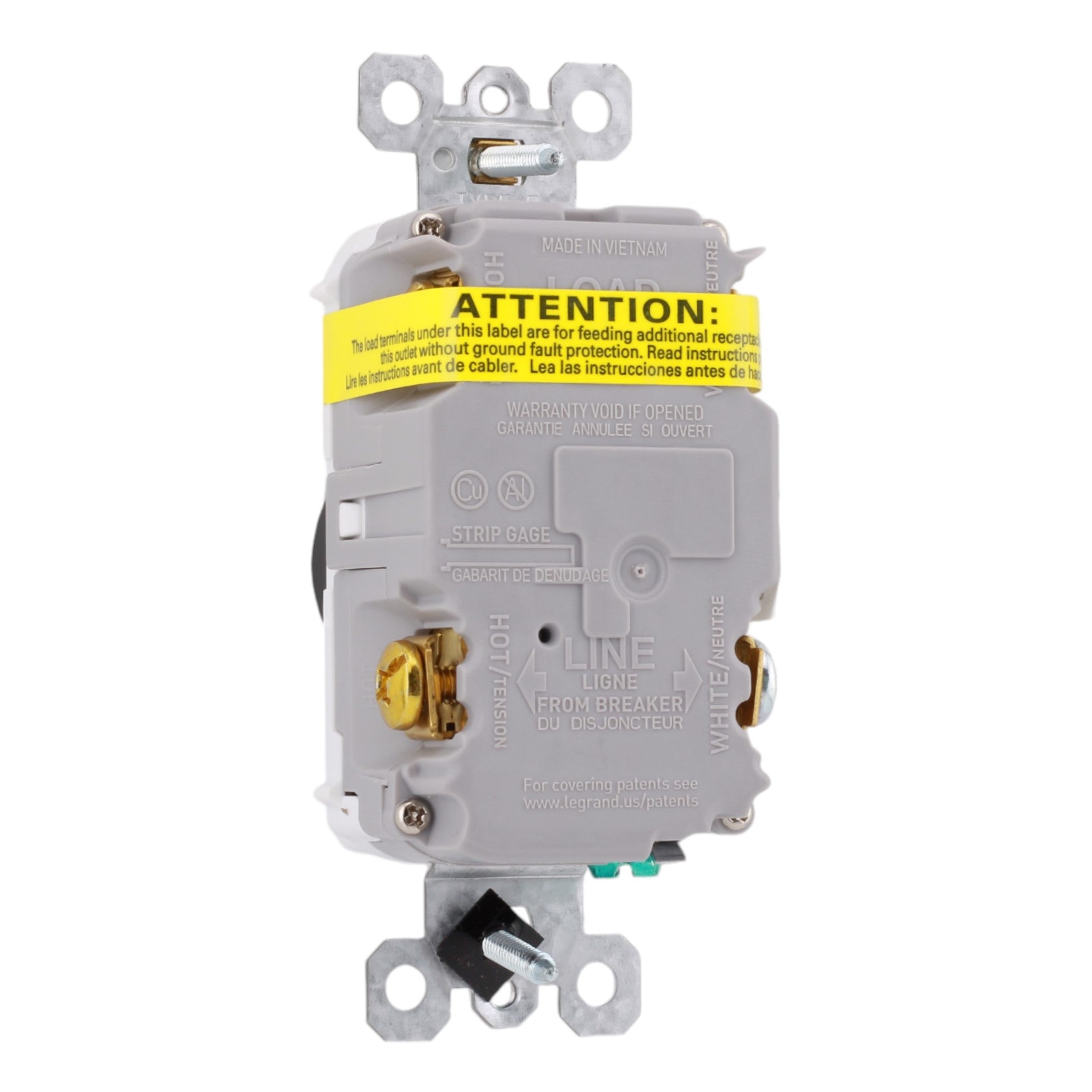 Legrand 1597TRW 15A 125V Tamper-Resistant Duplex GFCI Receptacle White - Image 6