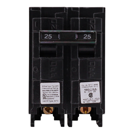 Siemens QP, Q225H, 25A, 2P, 120/240V, 22kAIC, Thermal Magnetic, Circuit Breaker - Image 5
