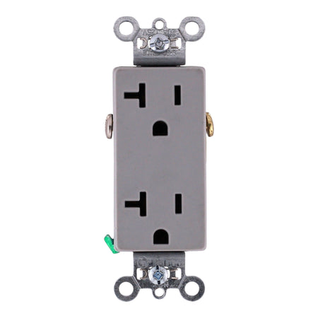 Pass & Seymour, 26352GRY, 20A, 125V, NEMA 5-20R, Decorator Duplex Receptacle, Gray - Image 2