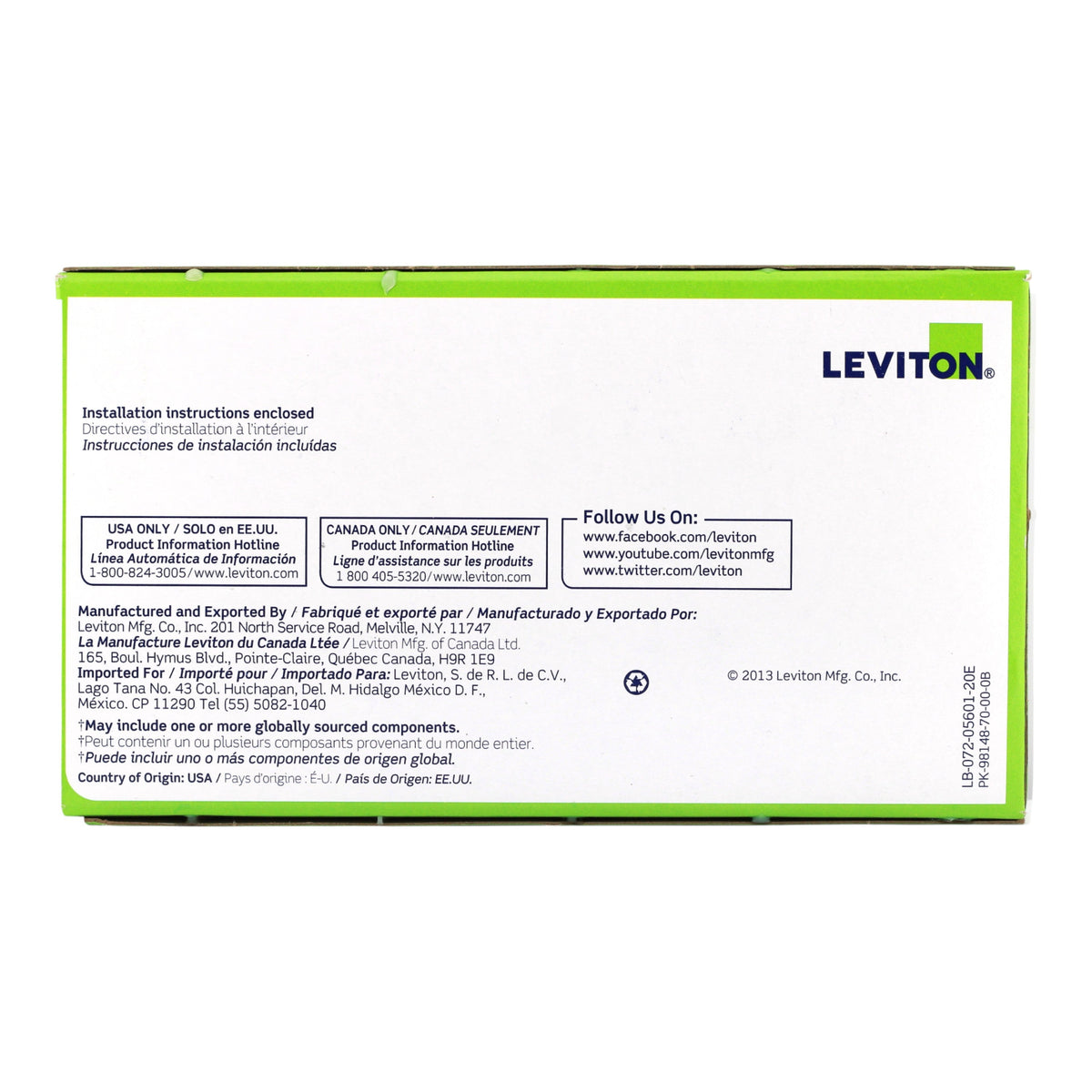 Leviton Decora PACK-10 5601-2W 15A Single-Pole 120/277V Grounding Rocker Switch White - Image 11