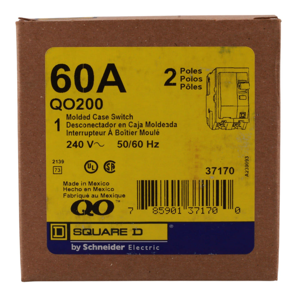 Square D QO200 60A 2P 240V Non-Automatic Disconnect Breaker - Image 2