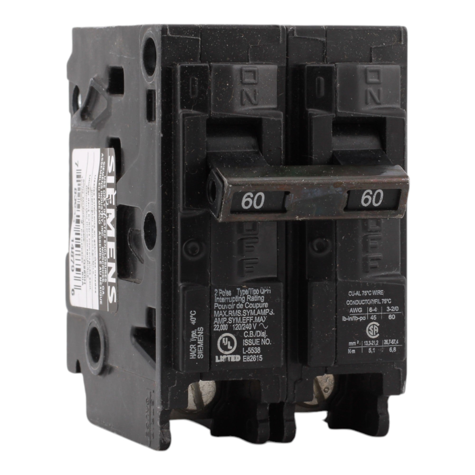 Siemens Q260H 60A 2P 120/240V Circuit Breaker