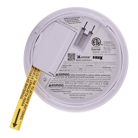 Kidde FireX CUACFEX-V Hardwired, 120V AC, Combo Smoke & CO Alarm, Voice, AA Backup, Interconnectable - Image 7