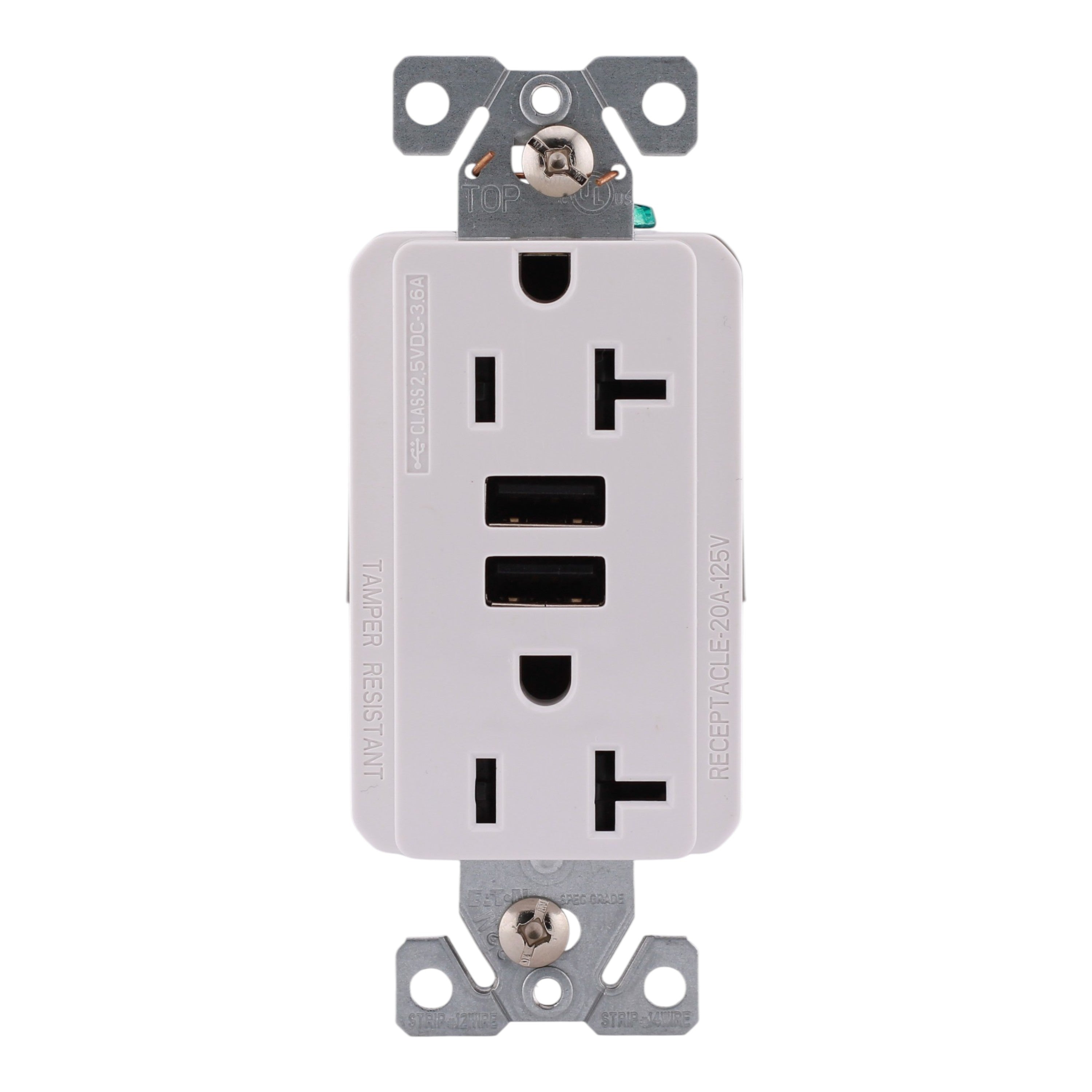Eaton TR7766W-BOX, 20A, 125V, USB+Duplex Receptacle, TR, White - Image 7