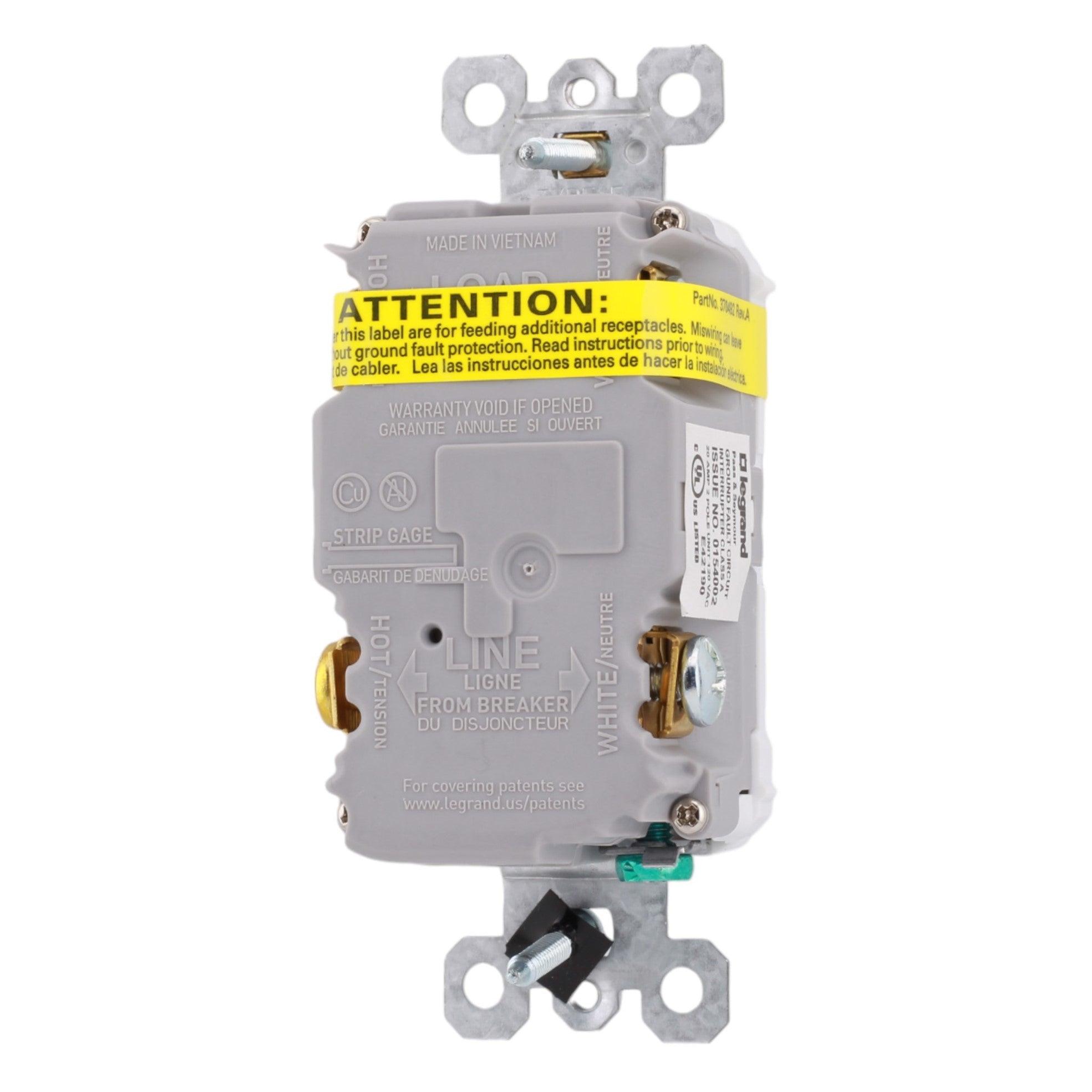 Legrand 1597TRW 15A 125V Tamper-Resistant Duplex GFCI Receptacle White - Image 7