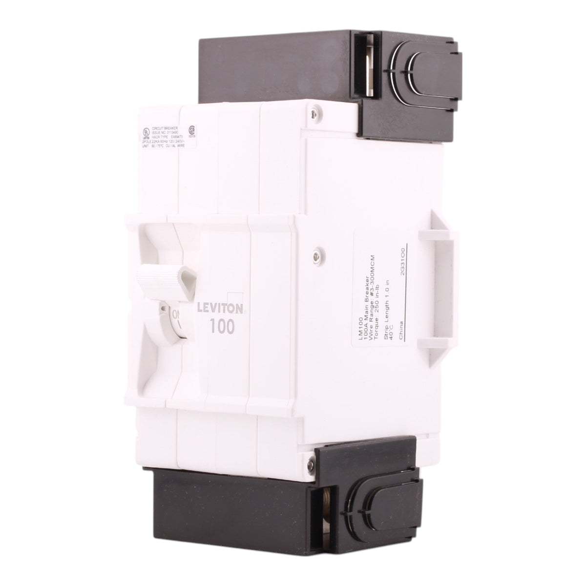 Leviton LM100 100A 2P 120/240V Hydraulic Magnetic Main Breaker - Image 6