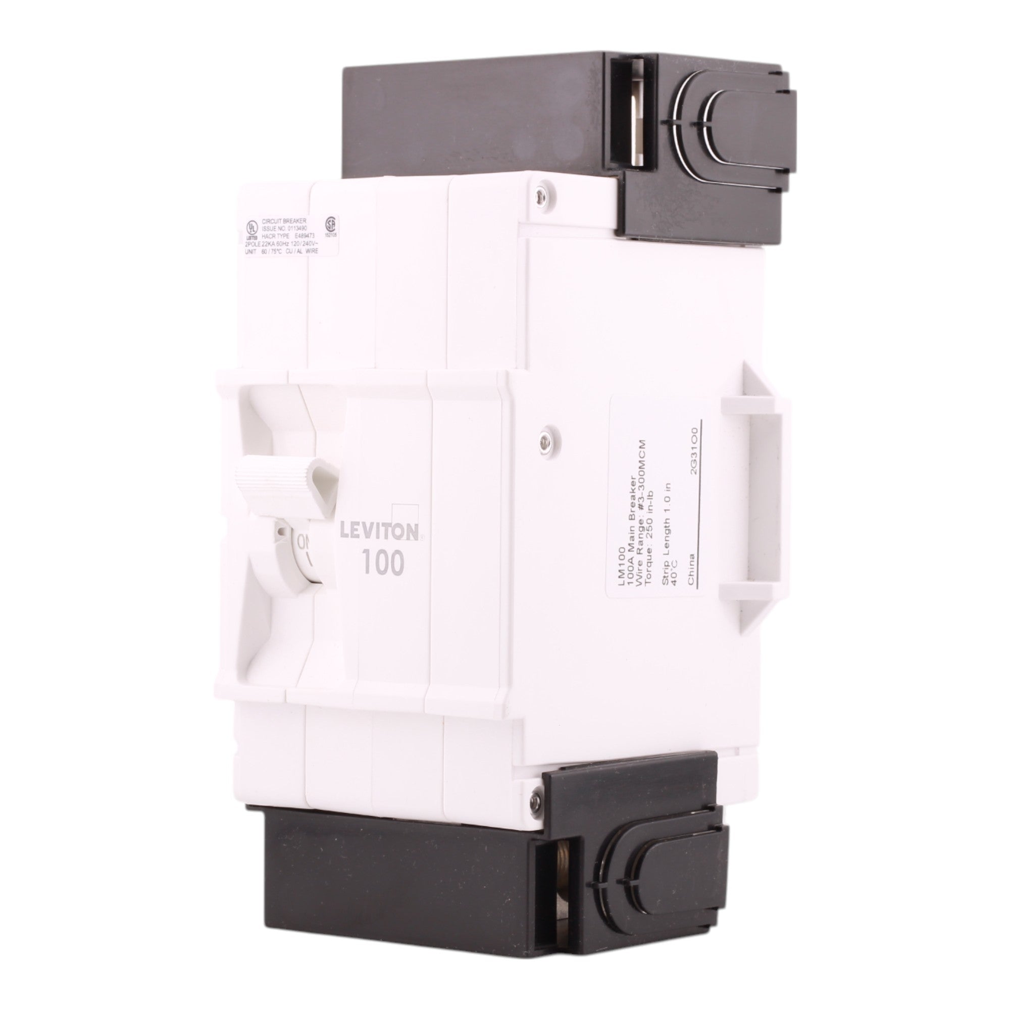 Leviton LM100 100A 2P 120/240V Hydraulic Magnetic Main Breaker - Image 6