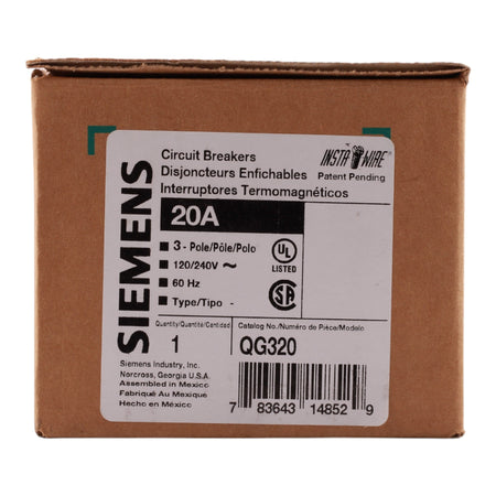 Siemens QG320 20A 3P 120/240V Switching Neutral Circuit Breaker - Image 2