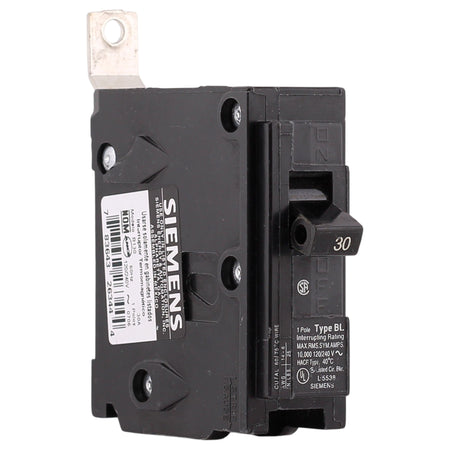 Siemens BL, B130, 30A, 1P, 120/240V, Thermal Magnetic, Bolt-On, Circuit Breaker