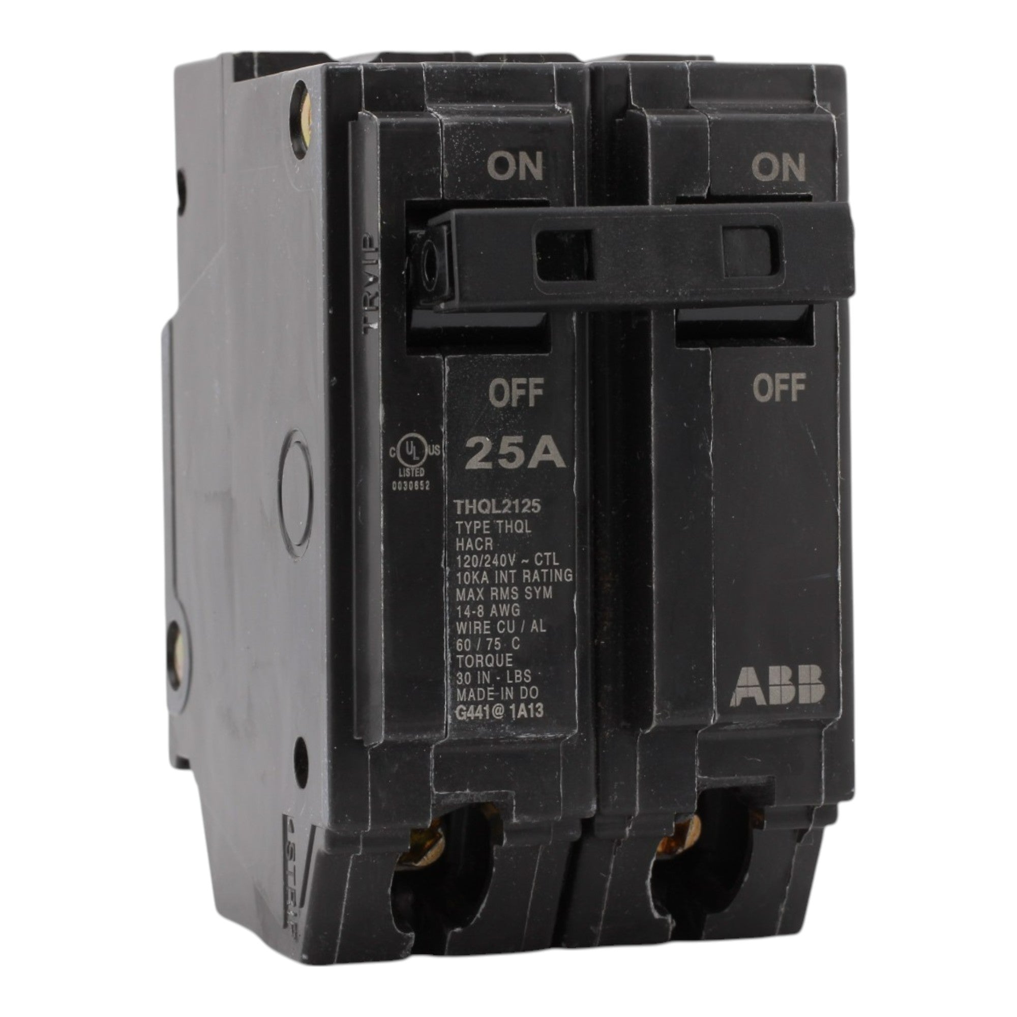 GE THQL2125 25A 2P 120/240V Q-Line Plug-In Circuit Breaker