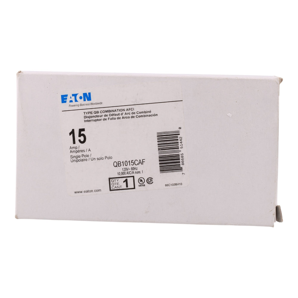 Eaton QB QB1015CAF 15A 1P 120V AFCI Circuit Breaker - Image 4