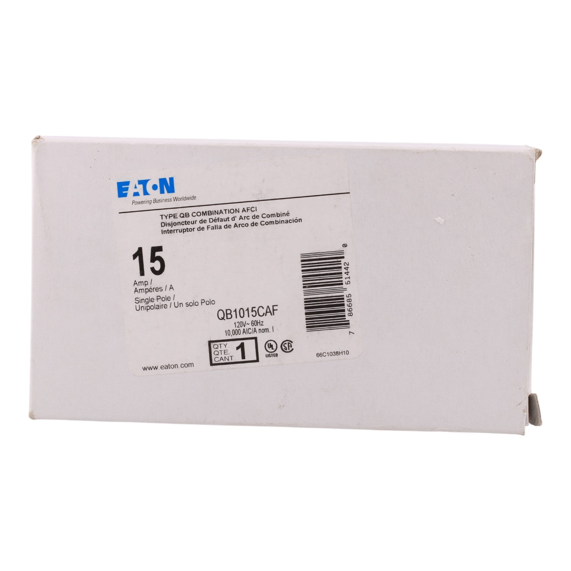 Eaton QB QB1015CAF 15A 1P 120V AFCI Circuit Breaker - Image 4