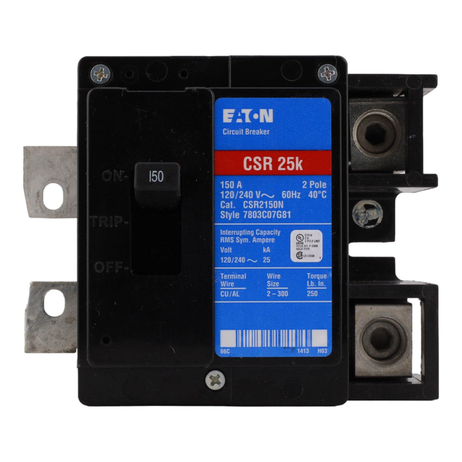 Eaton CSR2150N 150 Amp Main Circuit Breaker, Type CSR, 120/240V, Bolt-On, UL Listed - Image 2