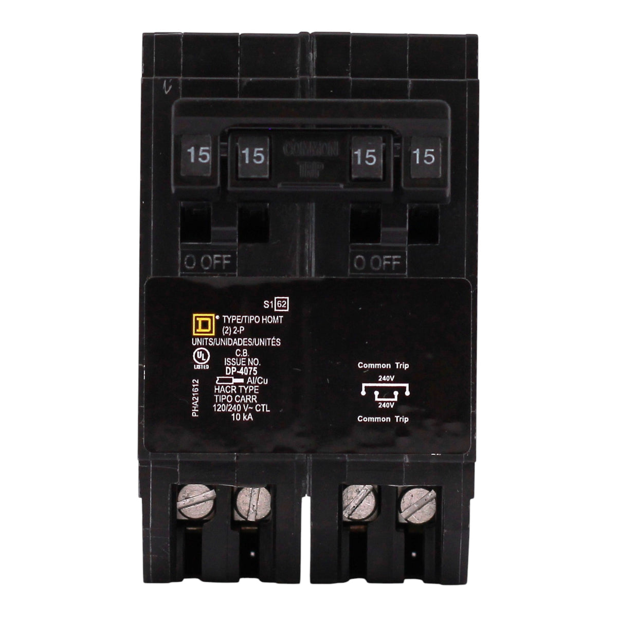Square D Homeline, HOMT215215, 15A, 2x2P, 120/240V, Quad Tandem, Circuit Breaker - Image 3