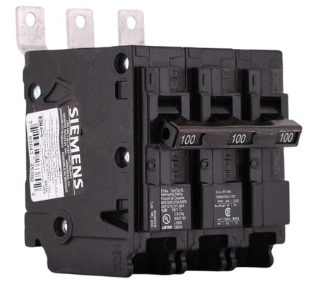 Siemens BL, B3100, 100A, 3P, 240V, Thermal Magnetic, Bolt-On, Circuit Breaker
