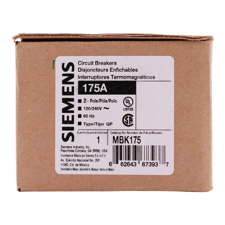 Siemens EQ, MBK175, 175A, 4P, 120/240V, 22kAIC, Main Breaker, EQ9684 - Image 3