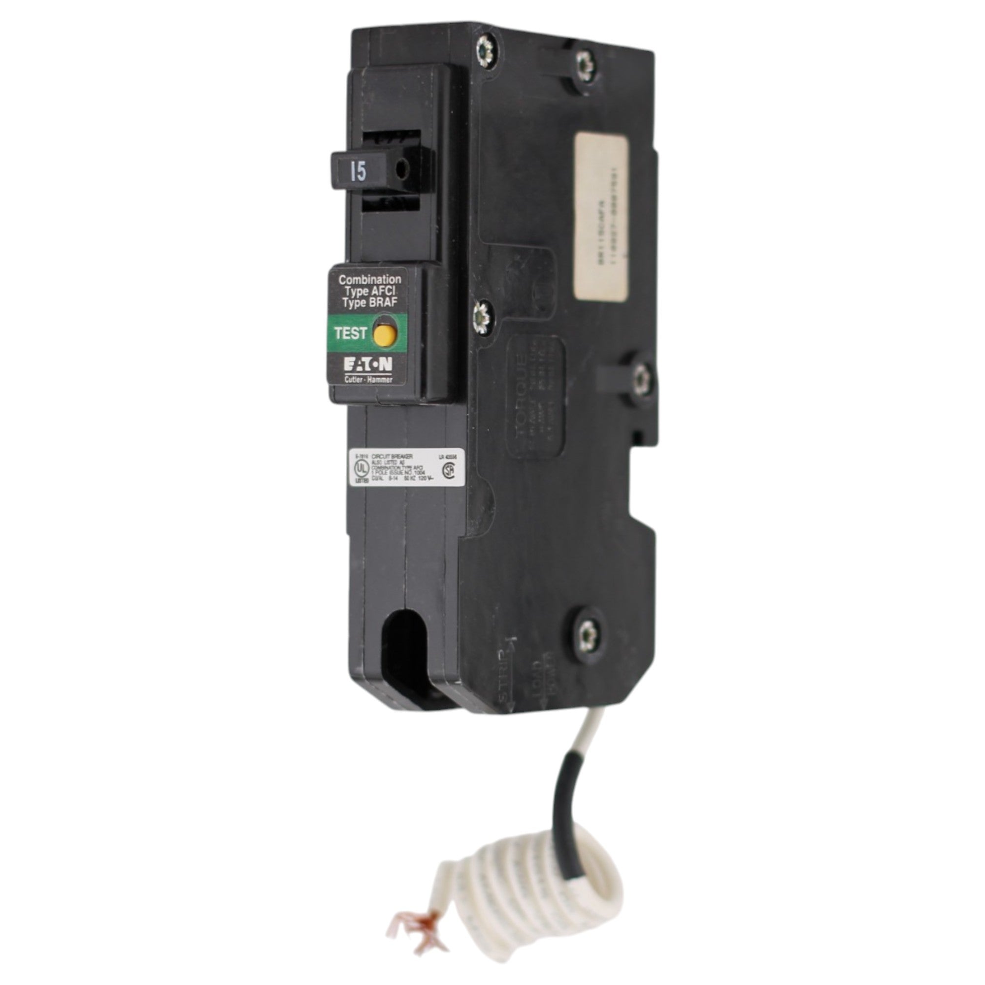 Eaton BR, BR115CAFA, 15A, 1P, 120/240V, AFCI, Pigtail Neutral, Circuit Breaker - Image 3