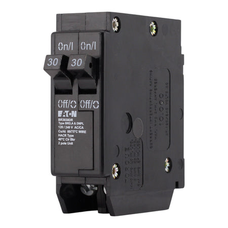 Eaton BR, BR3030DR, 30-30A, 1P, 120/240V, Non-CTL, Duplex, Circuit Breaker - Image 2