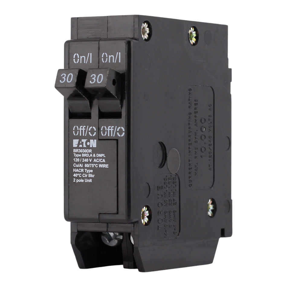 Eaton BR, BR3030DR, 30-30A, 1P, 120/240V, Non-CTL, Duplex, Circuit Breaker - Image 2