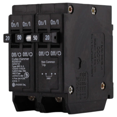 Eaton BR, BQ2502120, 20A/50A, 4P, 120/240V, Circuit Breaker - Image 3
