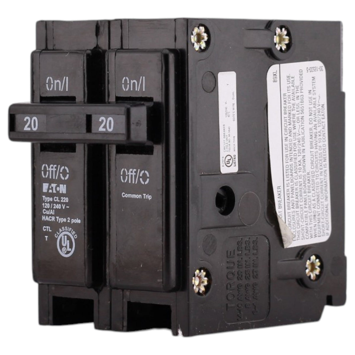 Eaton CL, CL220, 20A, 2P, 120/240V, Classified Replacement, Circuit Breaker - Image 3