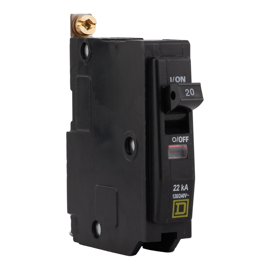 Square D QO QOB120VH 20A 1P 120/240V 22kA Bolt-On Circuit Breaker