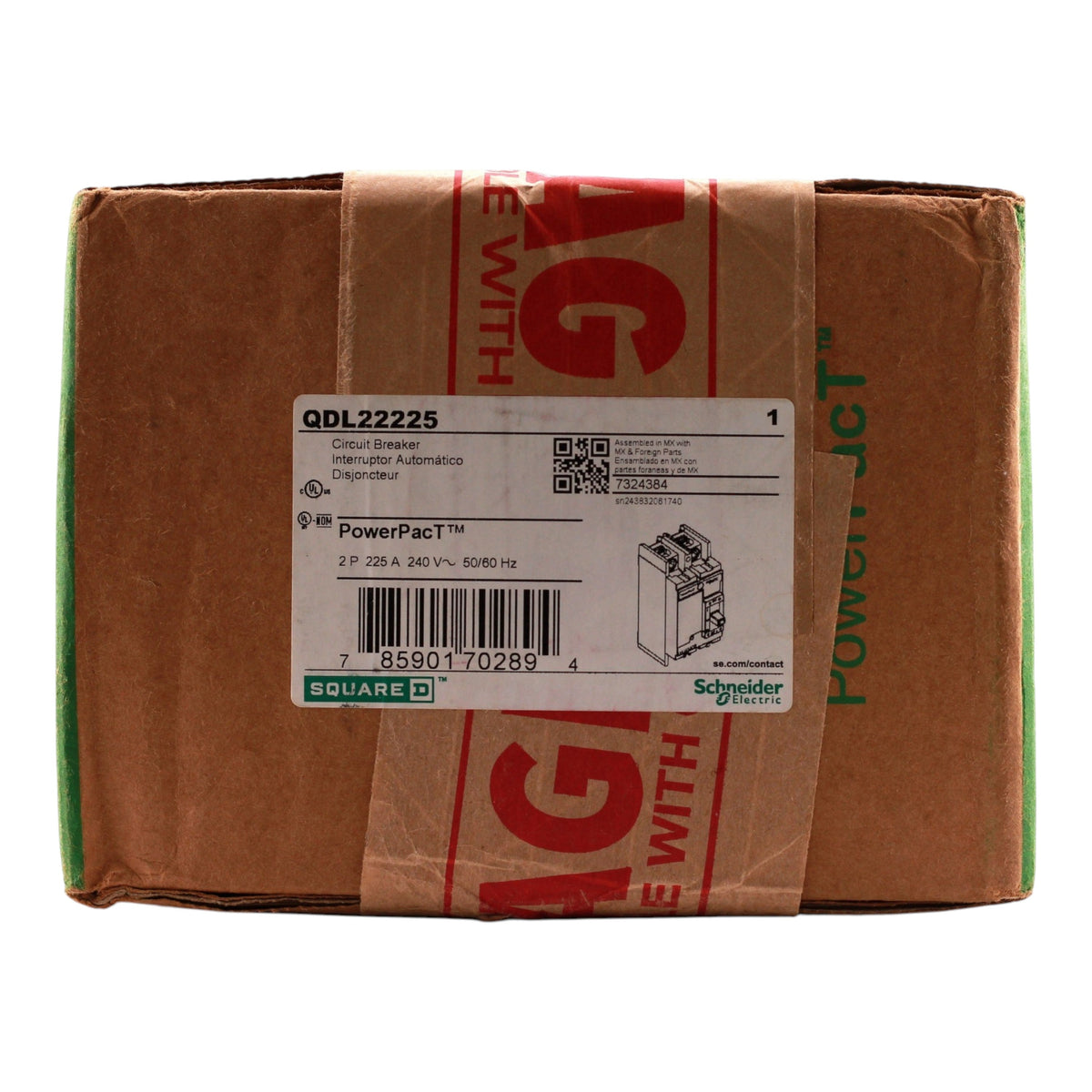 Square D PowerPacT Q, QDL22225, 225A, 2P, 240V, 25kA, Lug, MCCB - Image 3