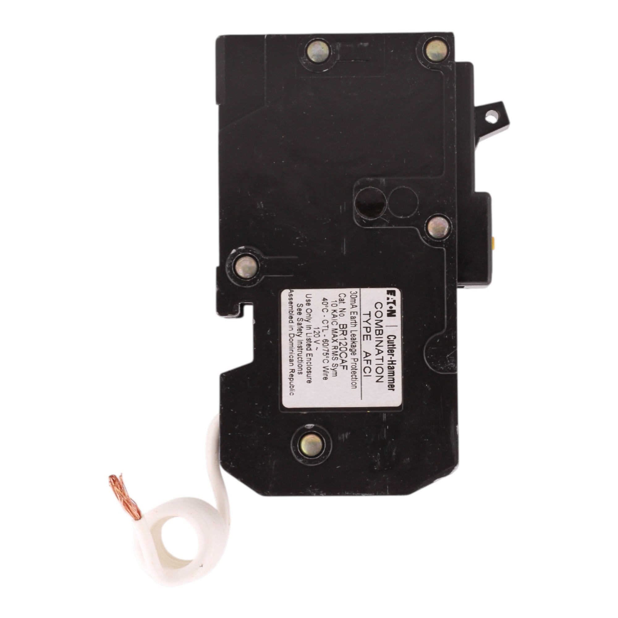 Eaton BR120CAF 20A 1P 120/240V AFCI Pigtail Neutral Circuit Breaker - Image 7
