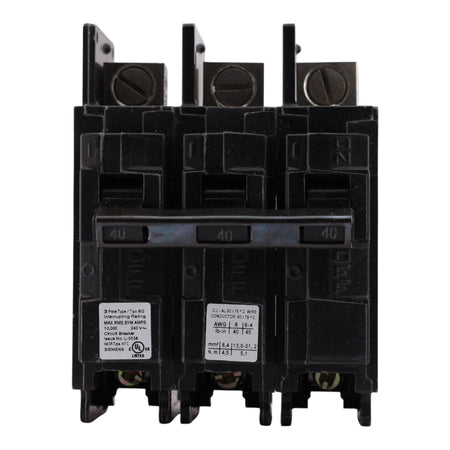 Siemens BQ3B040L, 40A, 3P, 240V, Lug-In/Lug-Out, Circuit Breaker - Image 2