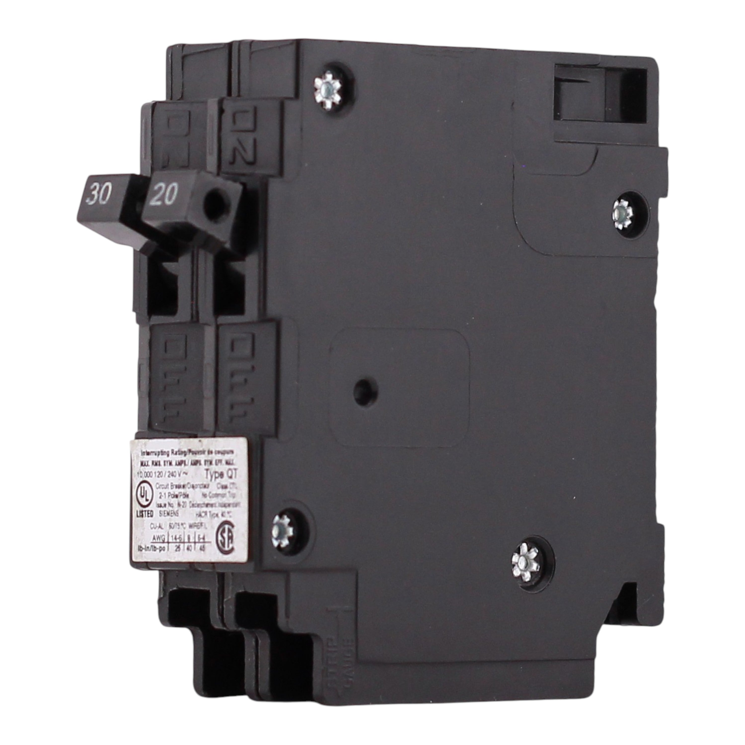 Siemens QT, Q3020, 30/20A, 1P, 120V, Duplex, Tandem, Circuit Breaker - Image 2