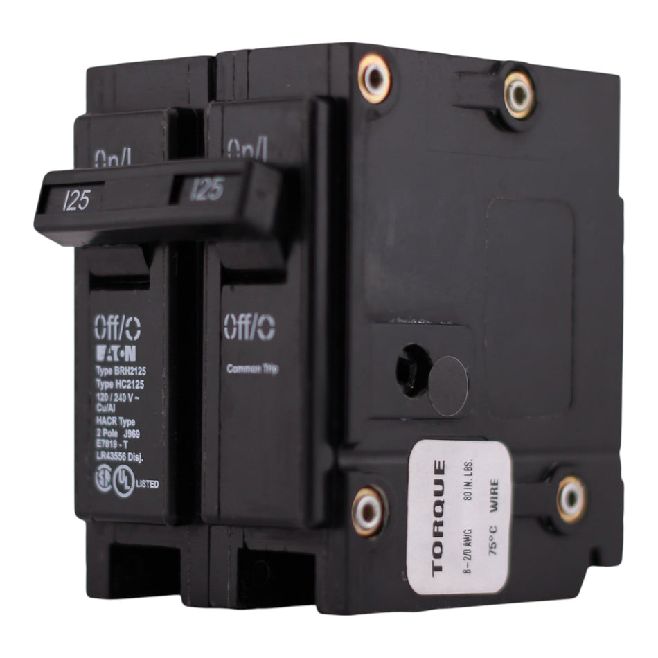 Eaton BR, BRH2125, 125A, 2P, 120/240V, Thermal Magnetic, Circuit Breaker - Image 2
