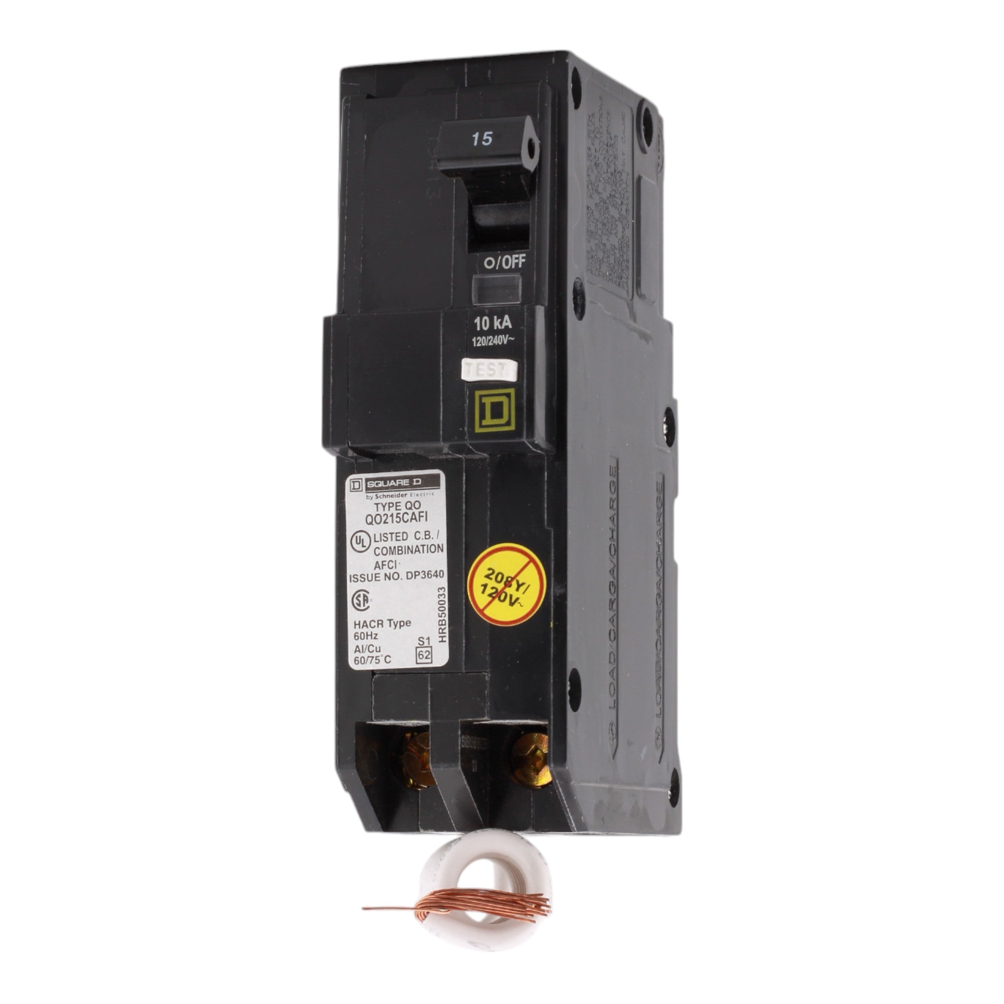 Square D QO215CAFI, 15A, 120/240V, 2-Pole Combination AFCI Circuit Breaker, Plug-In, for QO Load Centers - Image 3