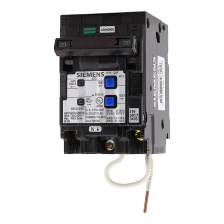 Siemens Q220AFCWG, 20A, 120V, 2-Pole, Combo AFCI Circuit Breaker, 10kA Interrupt Rating, WireGuide Plug-On - Image 3