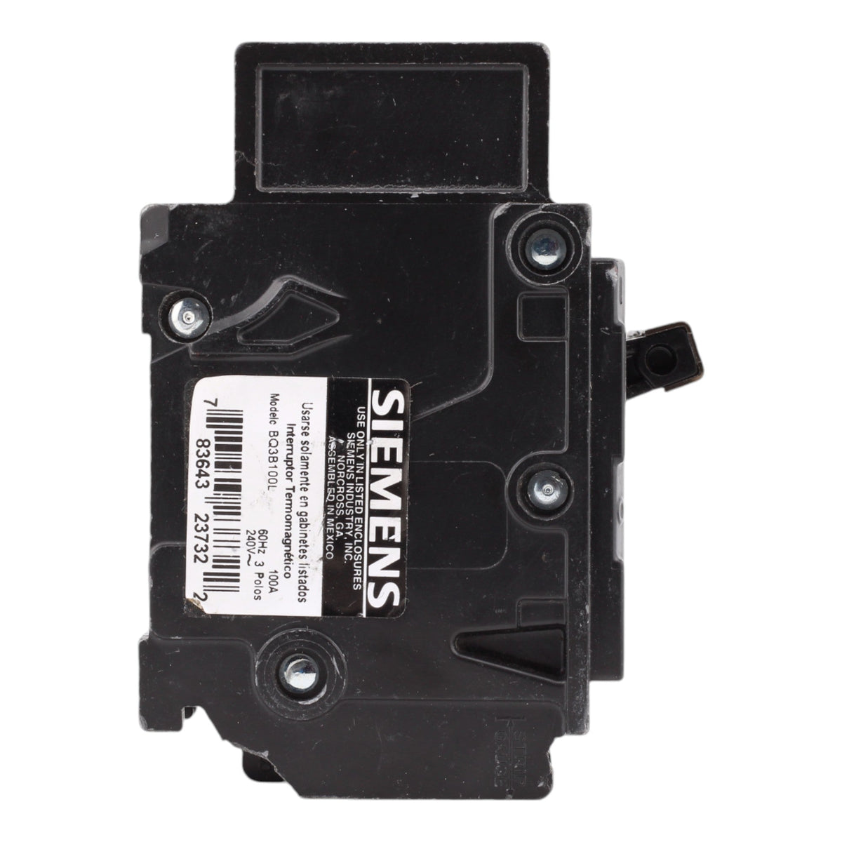 Siemens BQ3B100L 100 Amp Triple Pole 240V Bolt-On Standard Trip Circuit Breaker UL - Image 4