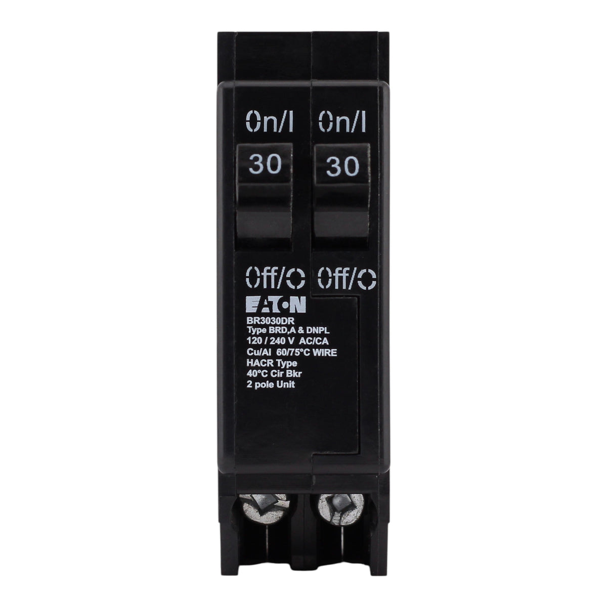 Eaton BR, BR3030DR, 30-30A, 1P, 120/240V, Non-CTL, Duplex, Circuit Breaker - Image 3