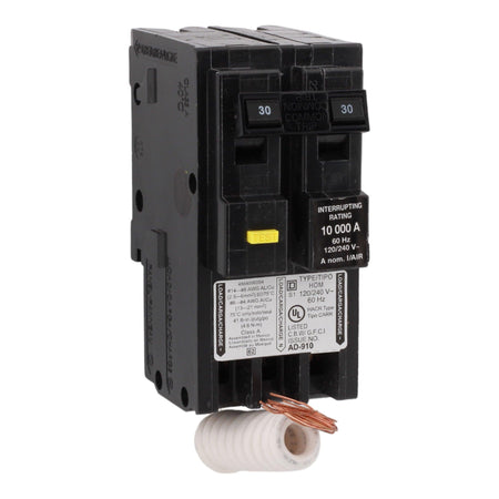 Square D Homeline HOM230GFI 30A 2P 120/240V GFCI Pigtail Neutral Circuit Breaker