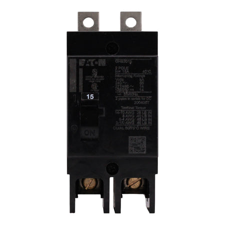 Eaton Series C, GHB2015, 15A, 2P, 480Y/277VAC, 14kA/65kA, Fixed Thermal/Magnetic, Molded Case Circuit Breaker - Image 6