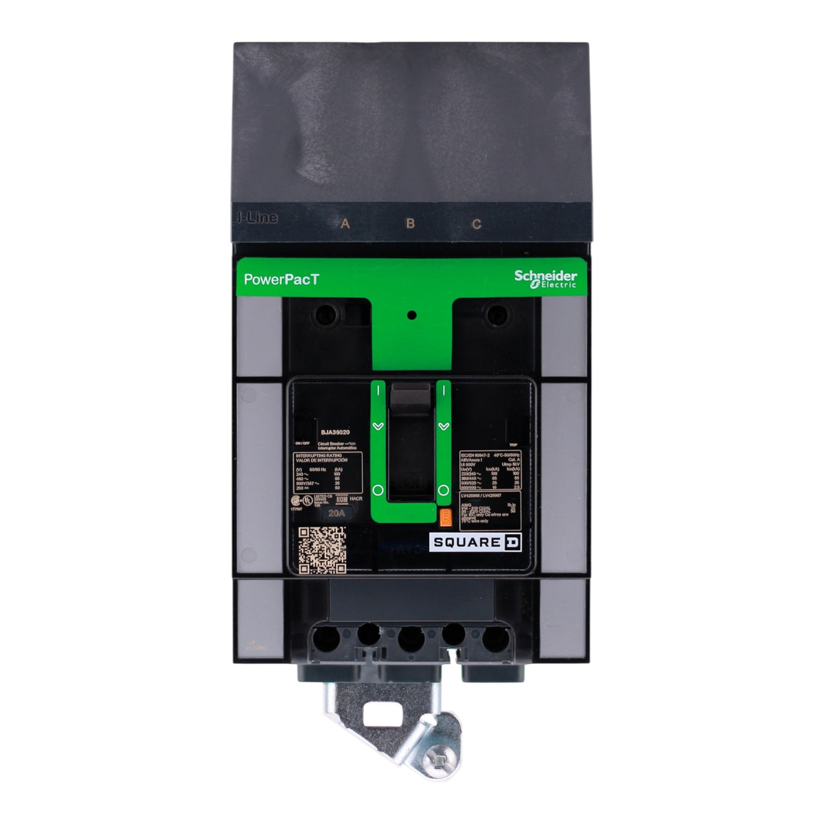 Square D PowerPacT B, BJA36020, 20A, 3P, 600Y/347V, 25kA, I-Line, Circuit Breaker - Image 4