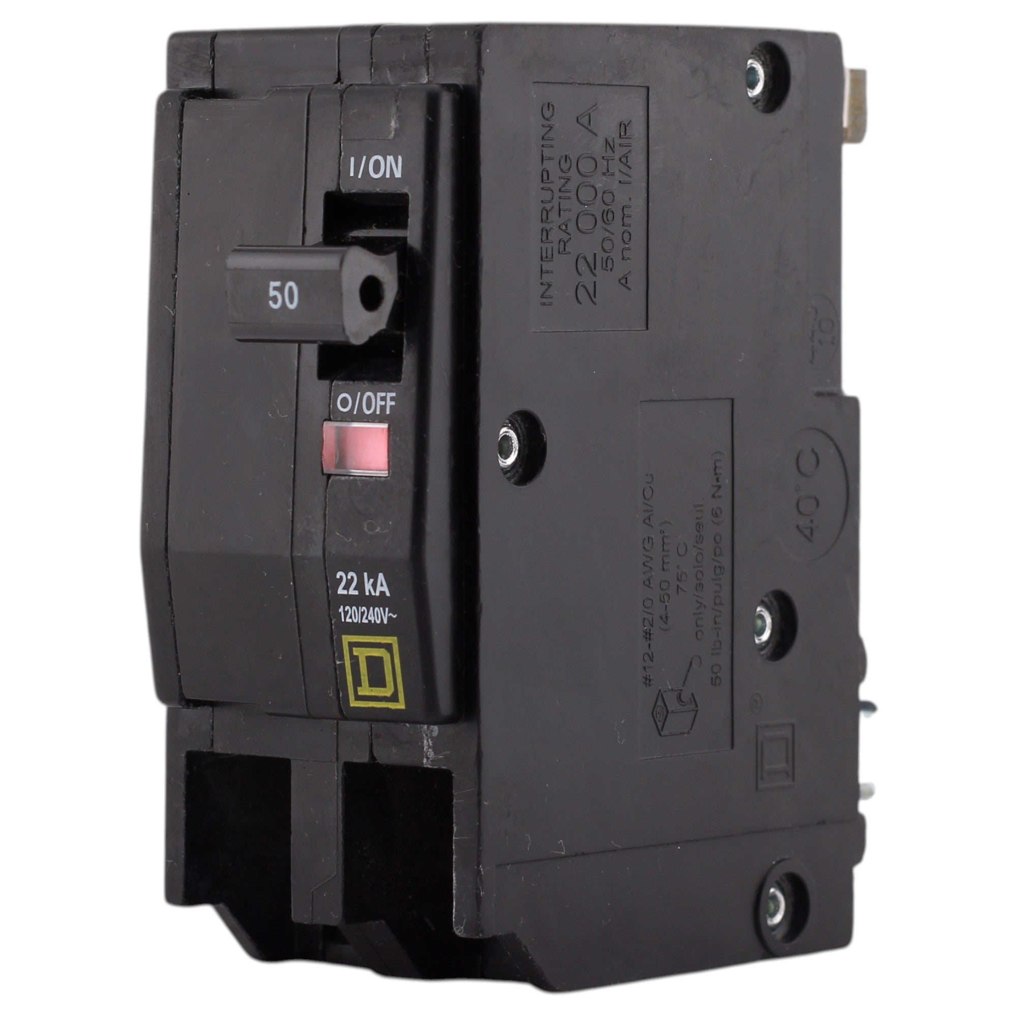 Square D QO, QO250VH, 50A, 2P, 120/240V, Thermal Magnetic, Circuit Breaker - Image 3