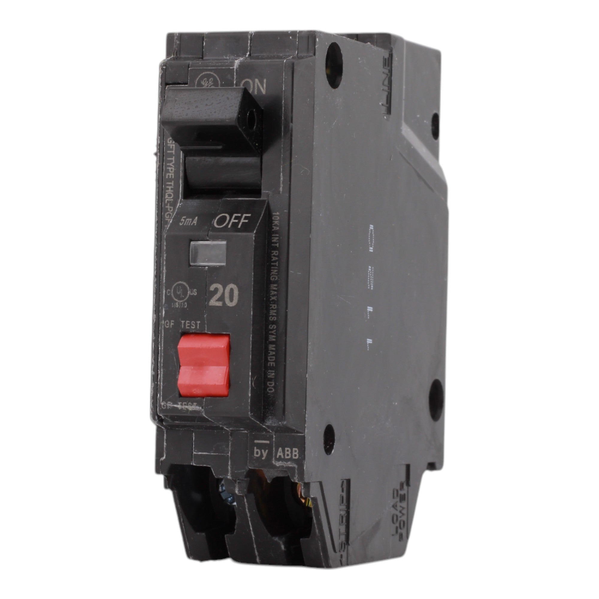GE THQL1120PGFT, 20 Amps, Single Pole, 120 Volts, Ground Fault Circuit Breaker, GFCI, 10kA, Plug-In Mount, Plug-On Neutral, for GE Panels - Image 3